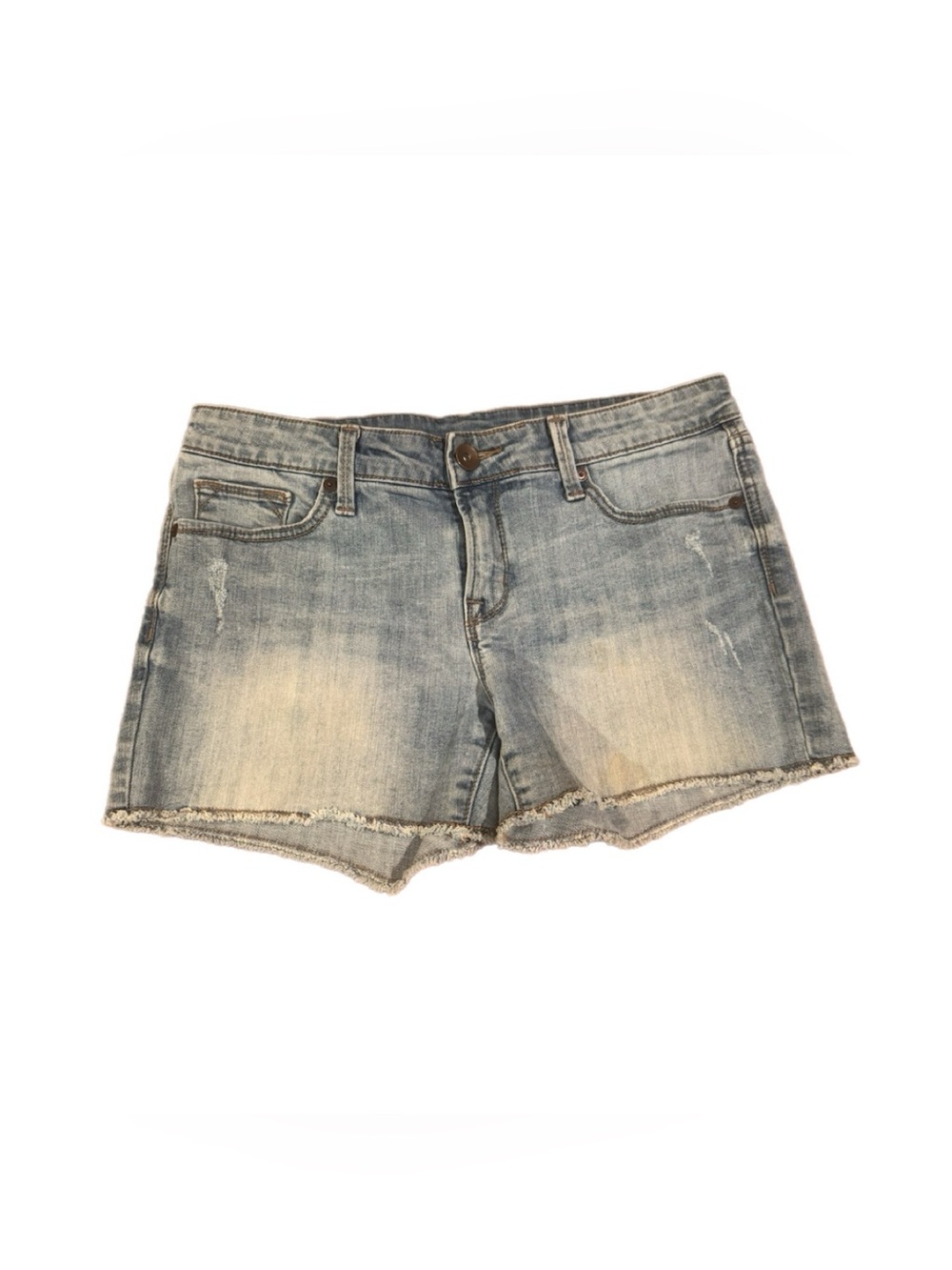 JCPenney’s Women’s Denim Cutoff Shorts in Light Blue, Frayed Hem. Size 6